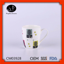 Tasses promotionnelles en porcelaine avec décalque, tasse en céramique d&#39;exportation personnalisée LOGO coffee mark cup